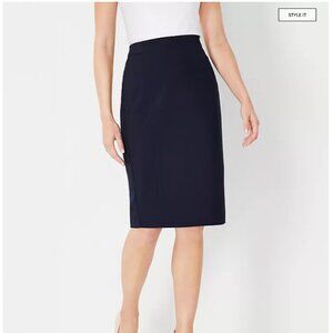 Ann Taylor The Seamed Pencil Skirt in Seasonless Stretch-Navy,Classic,Regular,4